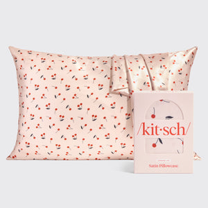 Taie d'oreiller en satin - Cherry Print