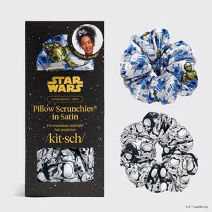 Star Wars™ & Kitsch Pillow Scrunchies® en Satin - R2-D2 & Stormtroopers
