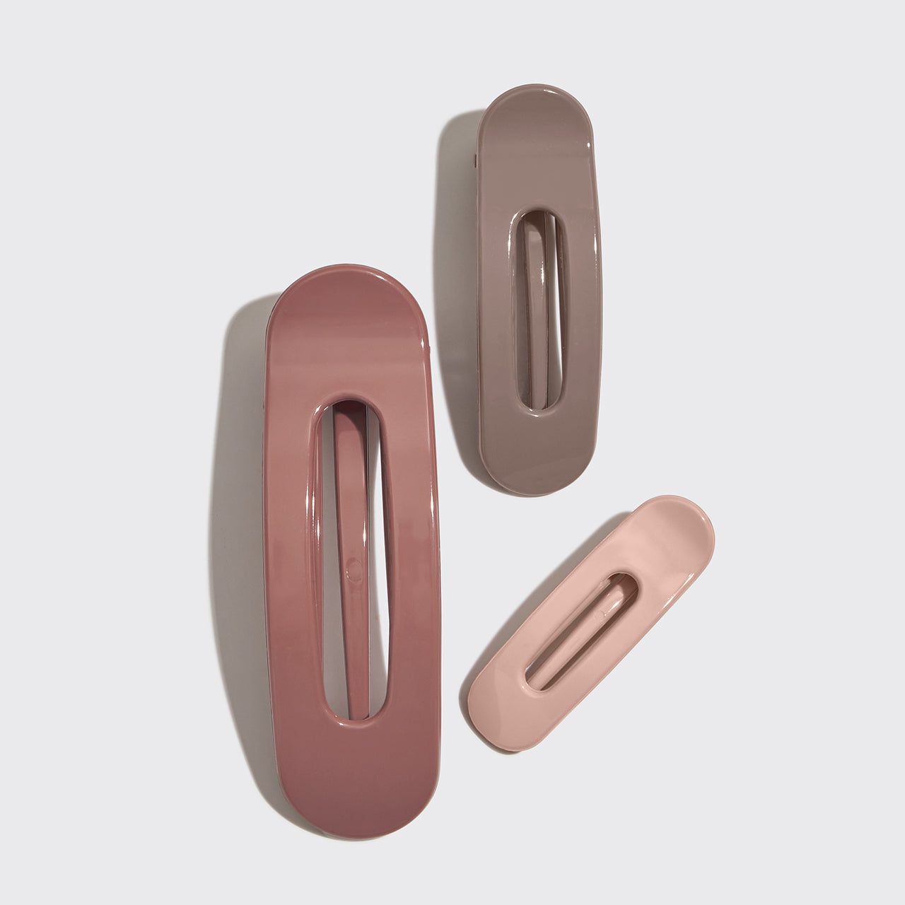 Ensemble de 3 pinces à cheveux plates- Terracotta