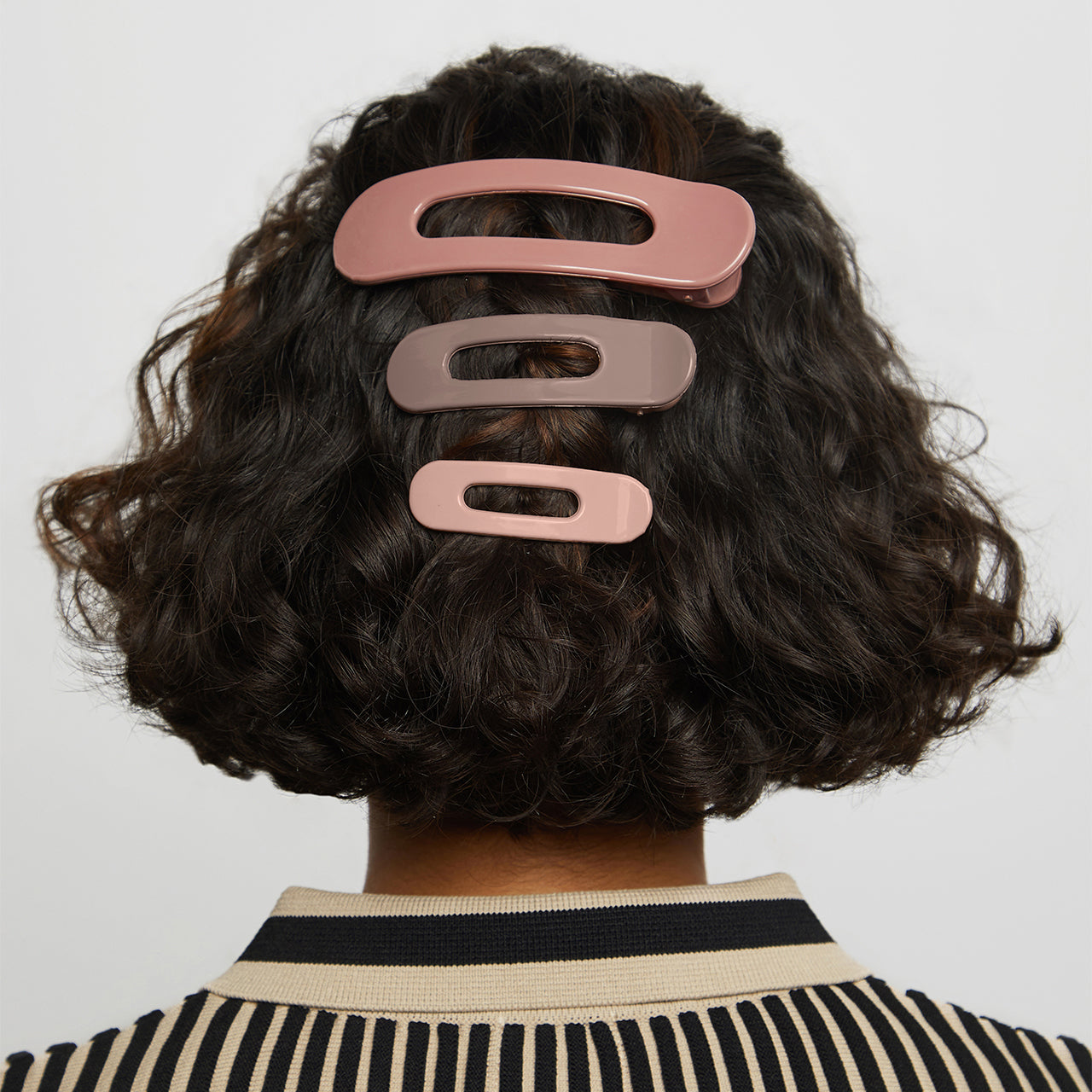 Ensemble de 3 pinces à cheveux plates- Terracotta