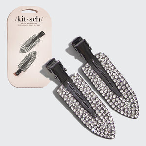 Lot de 2 pinces sans plis avec strass