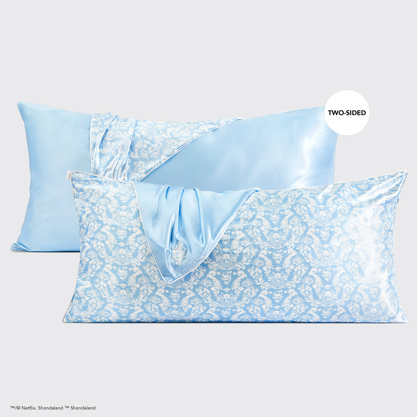 Bridgerton x Kitsch Federa in raso - Toile De Blue | King