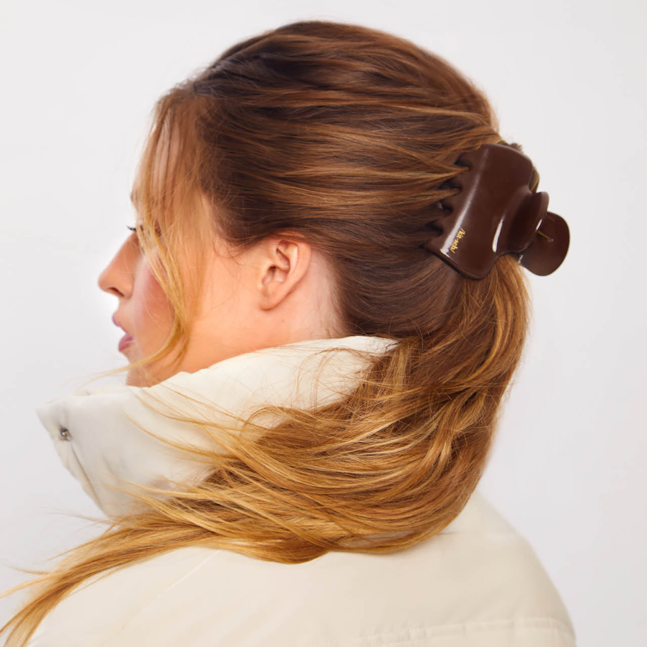 Wolken-Haarspange - Schokolade