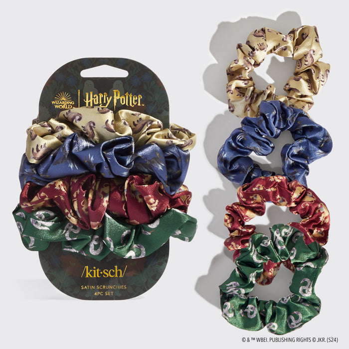 Kitsch x Harry Potter Satin Scrunchies 4pc Set in All Houses