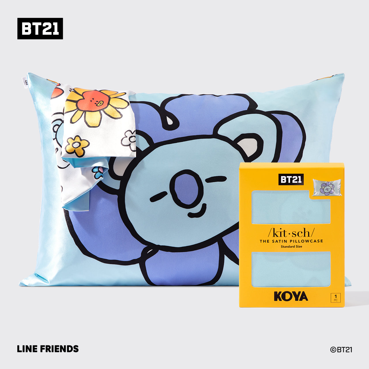 Kitsch x BT21 Satin-Kissenbezug KOYA
