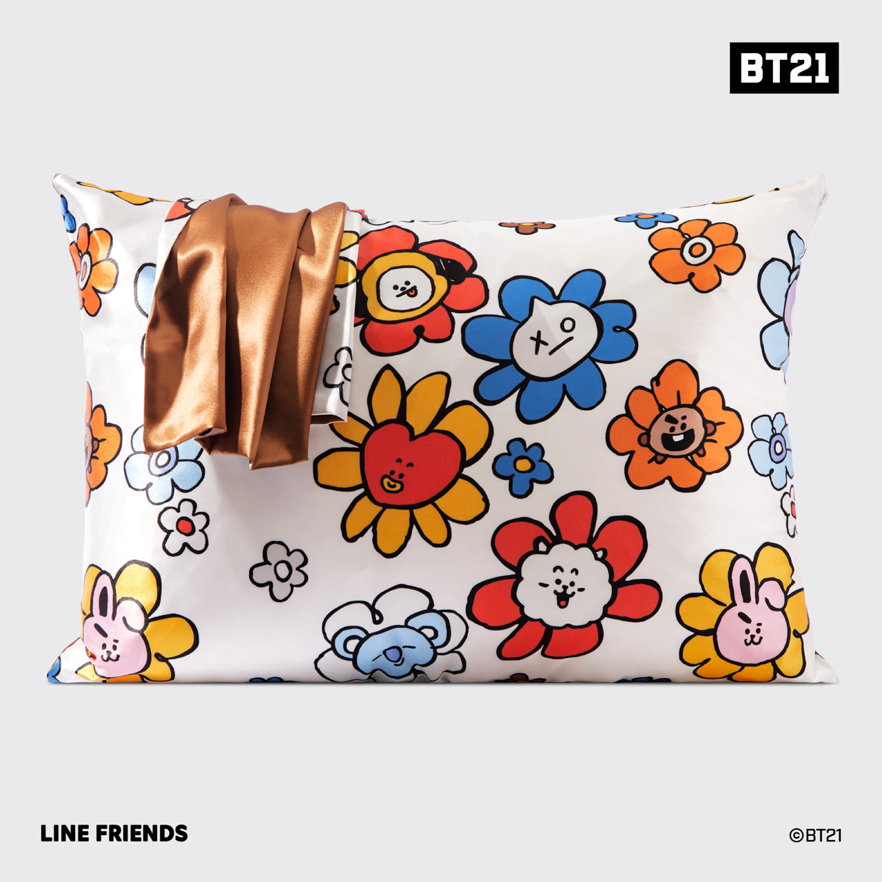 Kitsch x BT21 Funda de almohada de satén SHOOKY