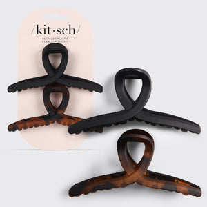 Pince à cheveux à boucle noire et écaille, lot de 2 pièces - Grand format