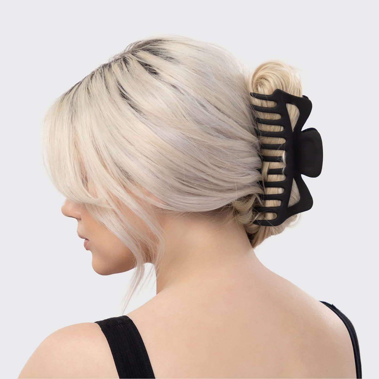 Schwarz-braunes klassisches Haarklammer-Set, 2 Stück – Jumbo