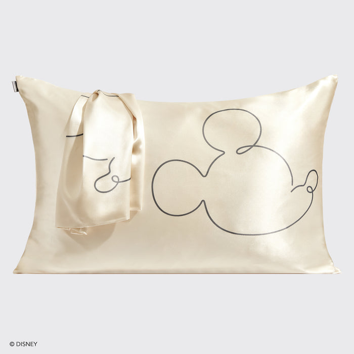 Kitsch x Mickey and Minnie Satin Pillowcase in Mr. Mouse