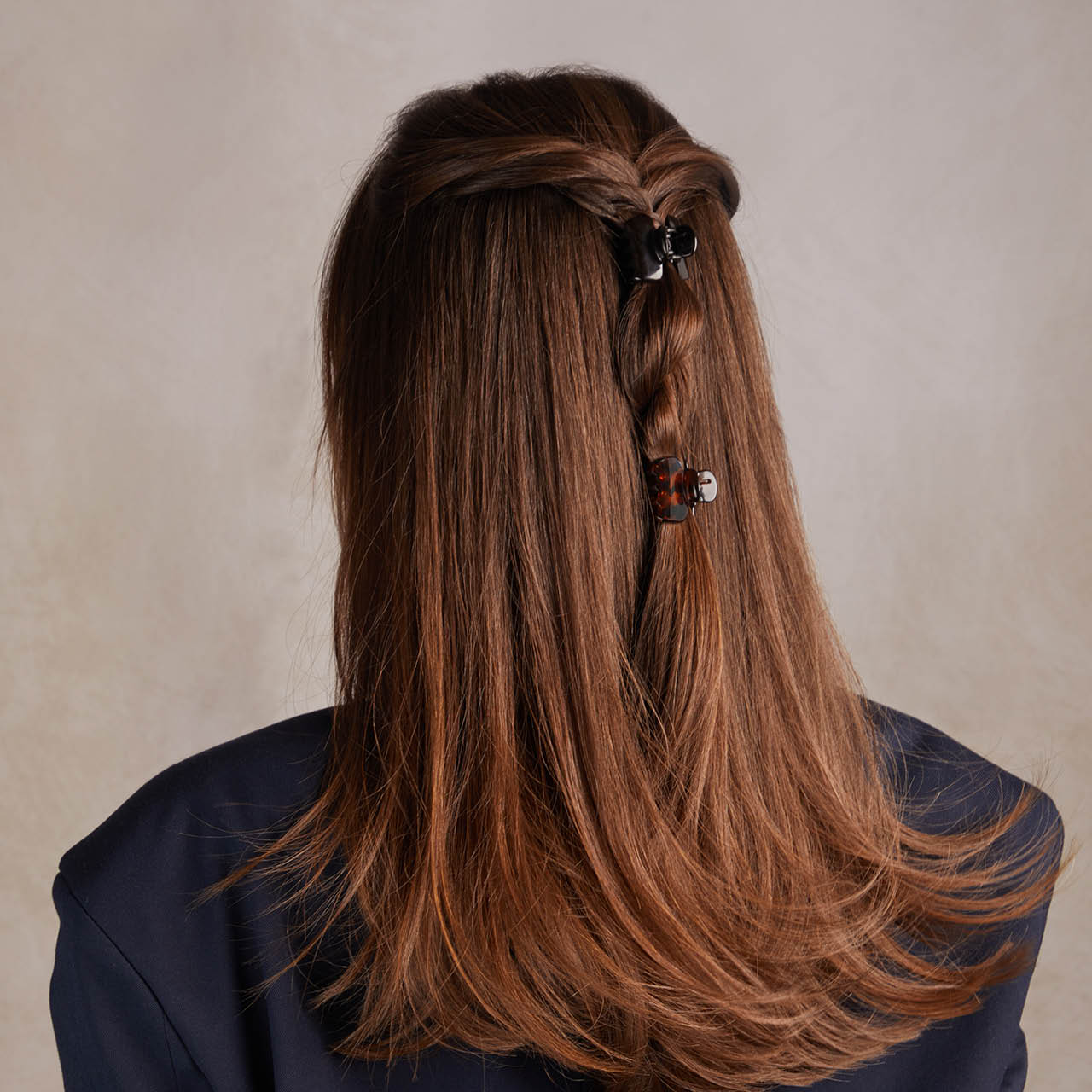 Juego de 6 mini pinzas nube - Negro y Carey