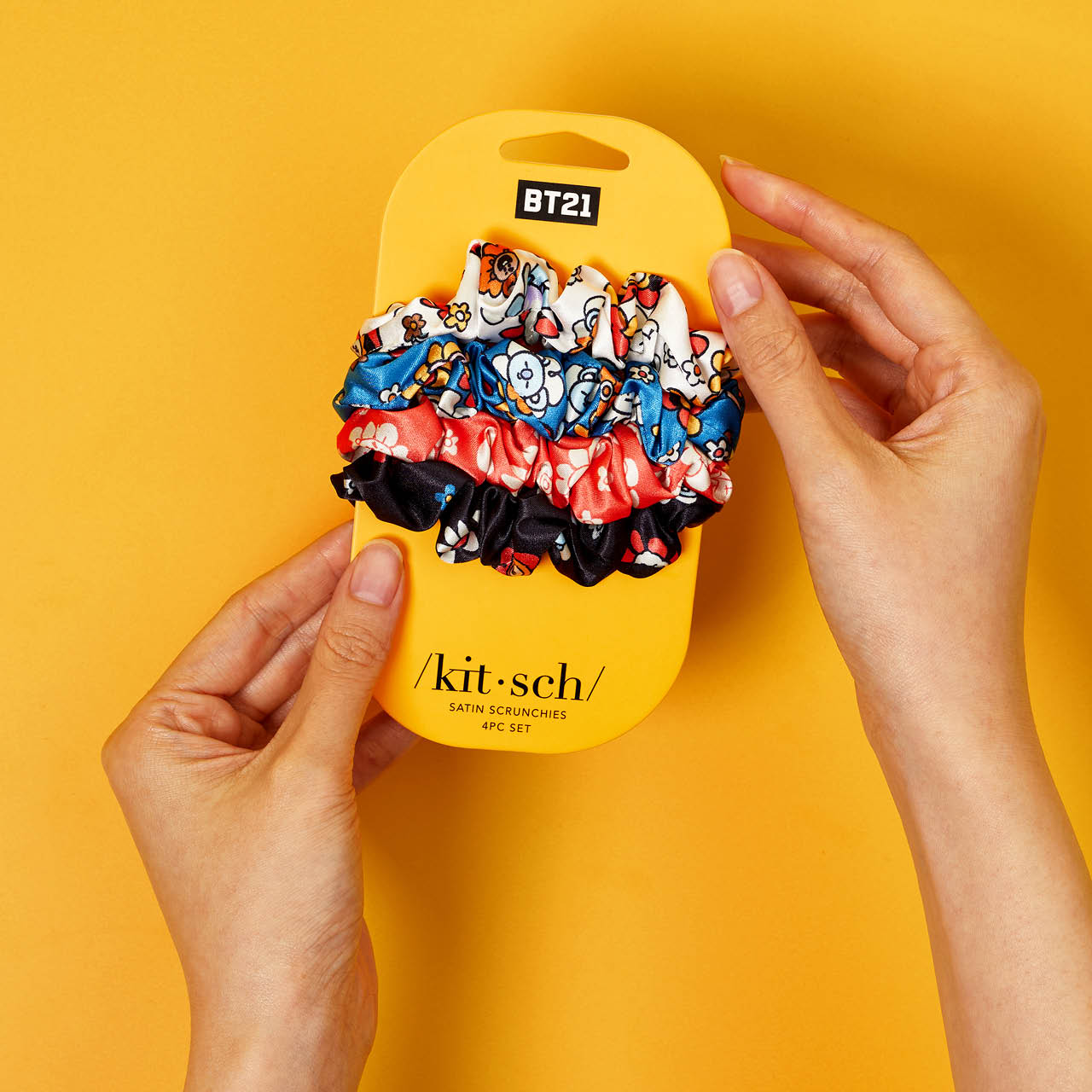 Kitsch x BT21 Satin Schlaf Scrunchies 4pc Set