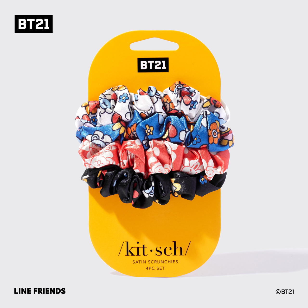 Kitsch x BT21 Satin Schlaf Scrunchies 4pc Set