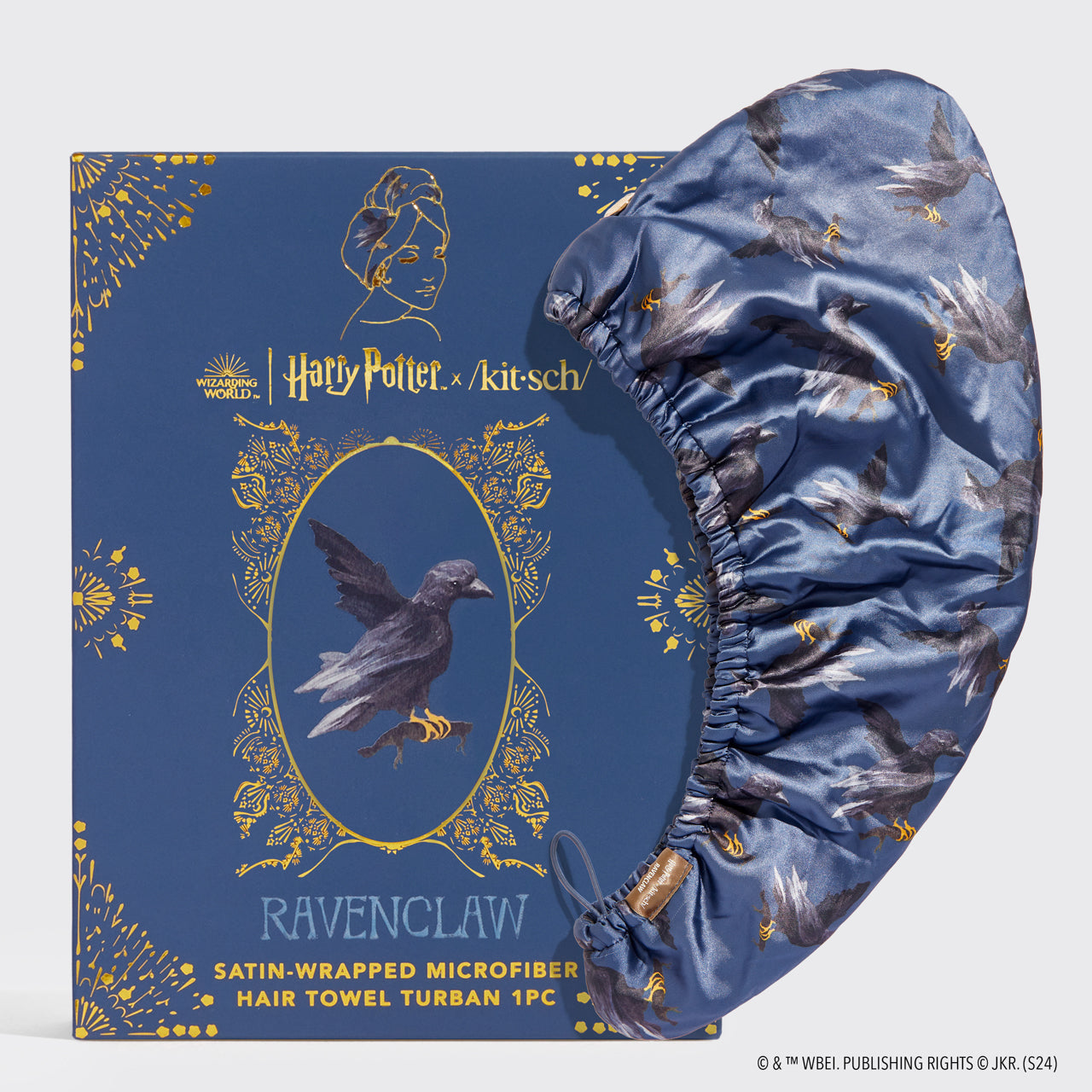 Kitsch x Harry Potter Toalla de satén para el pelo - Ravenclaw
