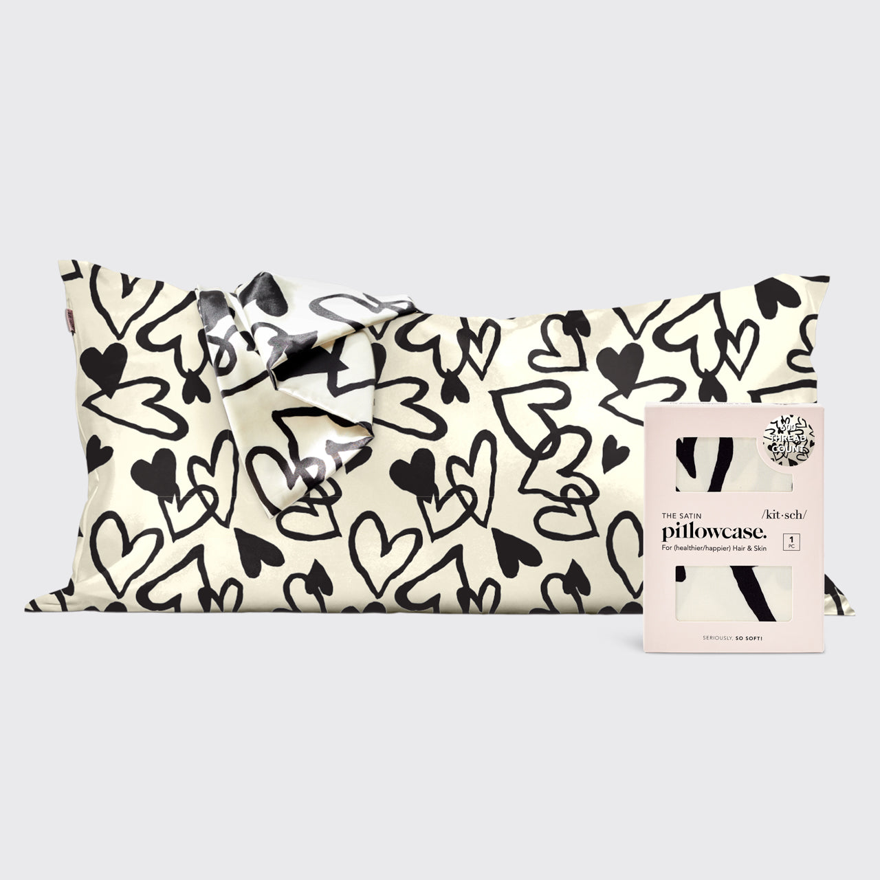 Heart Satin Pillowcase - King