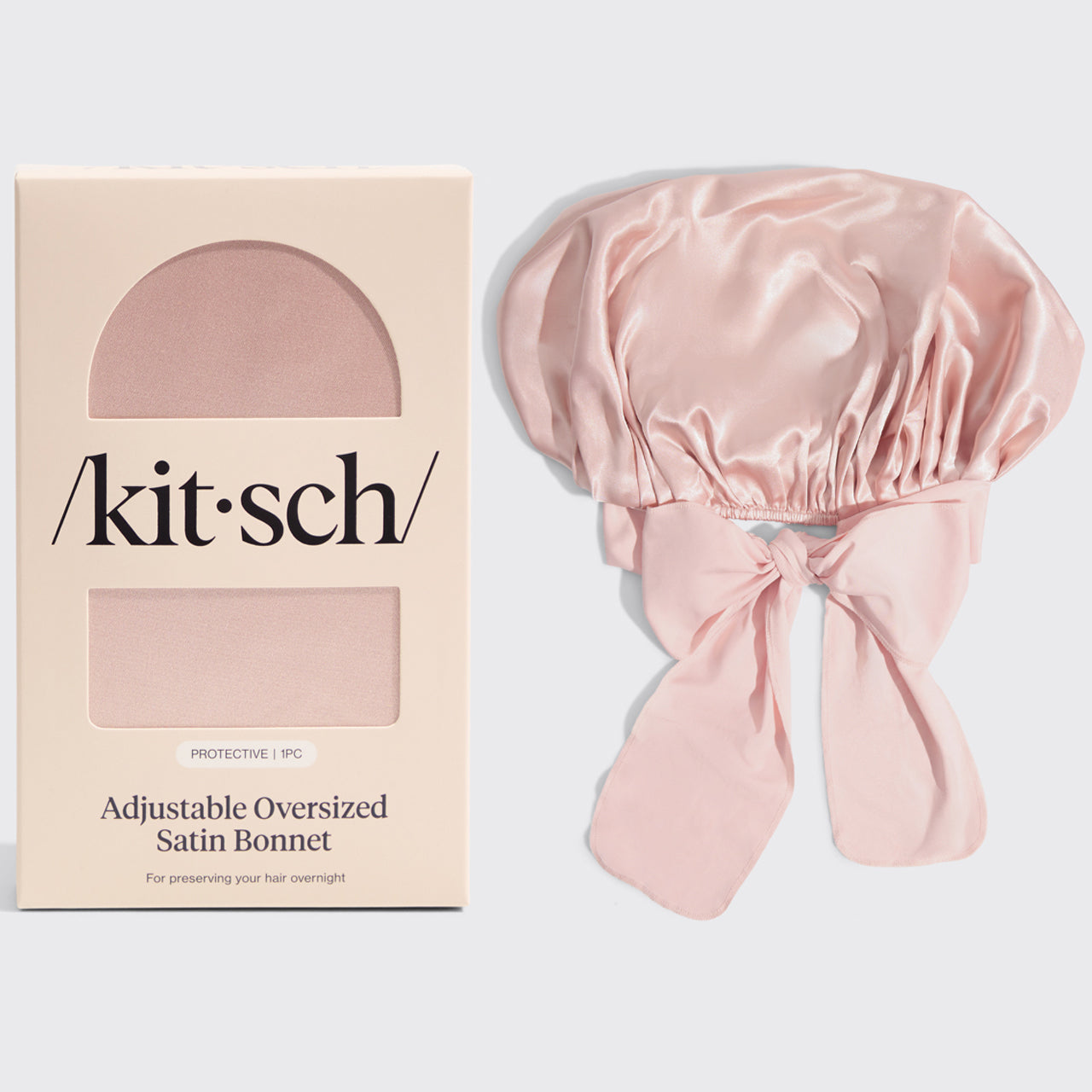 Satin gefüttert Flexi Duschhaube + Übergroße Satin-Haube Blush Bundle
