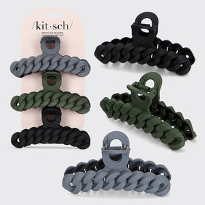 Ensemble de 3 pinces à griffes noires et mousse