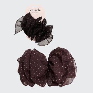 Forca con fiocco in chiffon a pois
