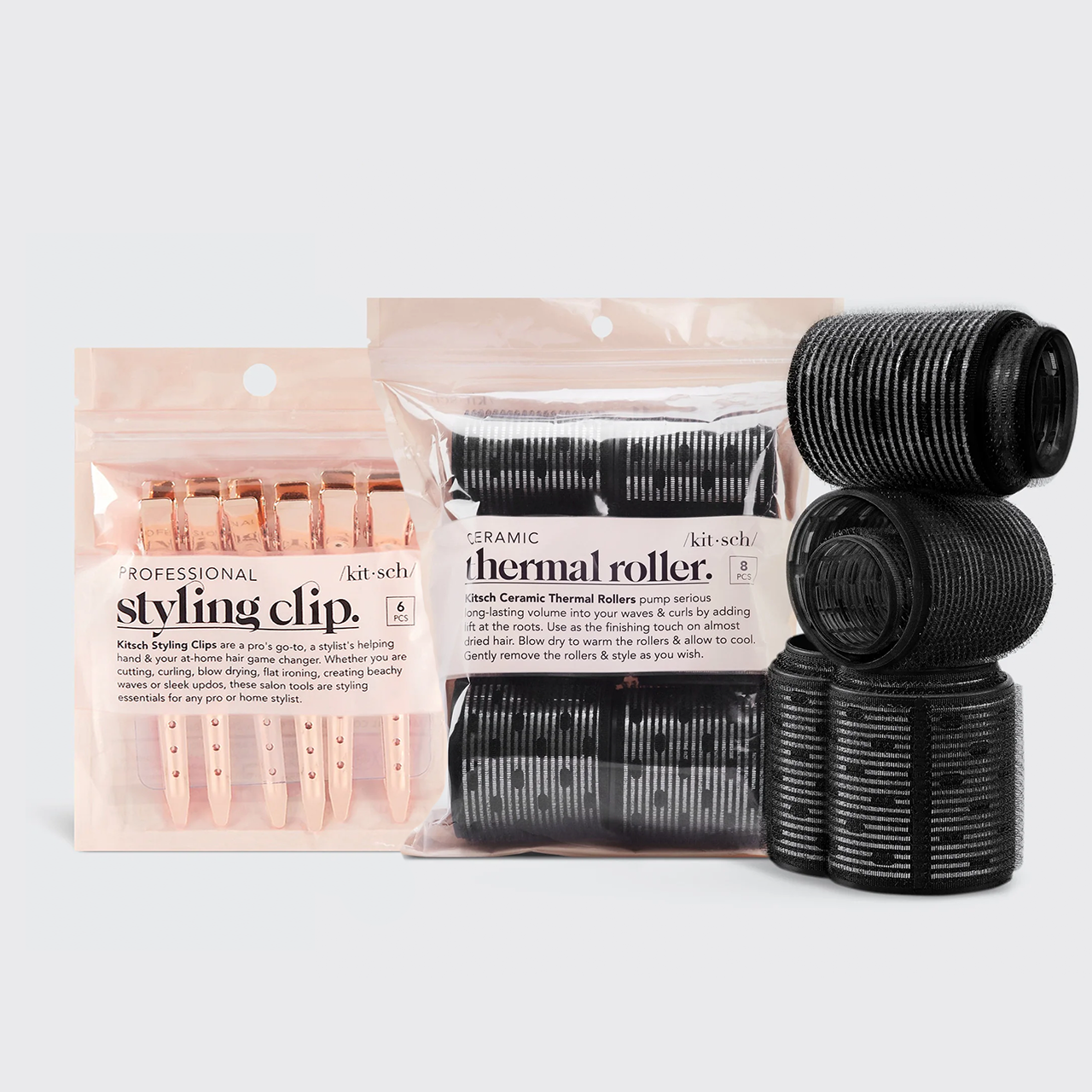 Thermorollen + Styling-Haarspangen Bundle