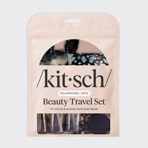 Reiseflaschen für Toilettenartikel 11er Pack - Schwarz & Elfenbein