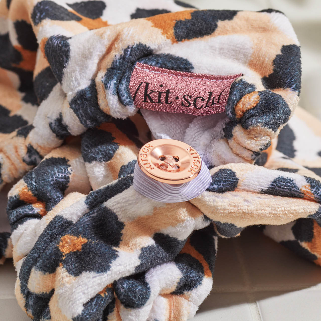 Kitsch Leopard Print Microfiber Hair Towel creative product shot