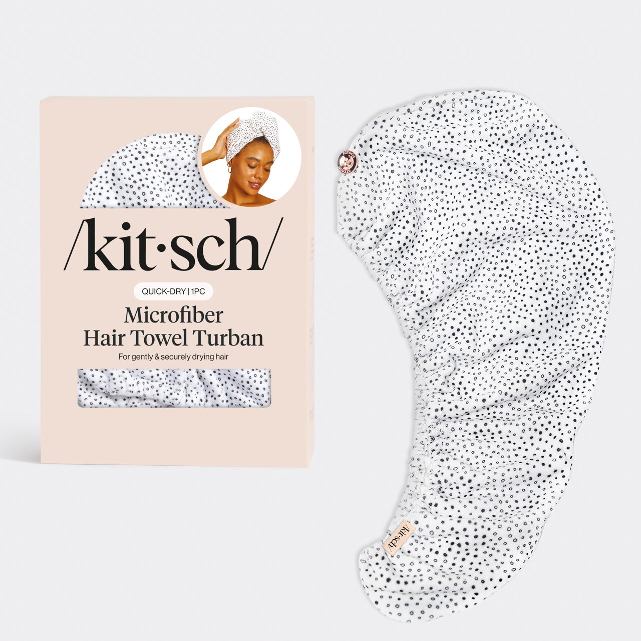 Micro Dot Microfiber Hair Towel | Cuts Drying Time in Half | KITSCH