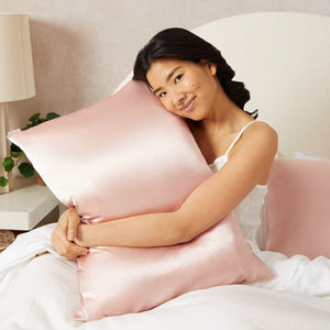 Taie d'oreiller en satin -  Blush