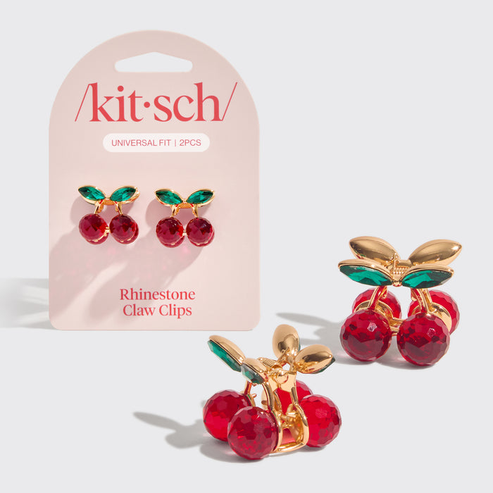 Mini pinzas de cereza con pedrería - 2 uds