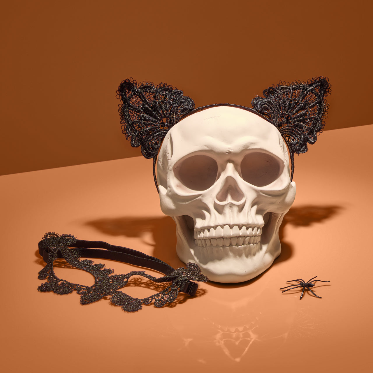 Diadema y máscara de encaje Gato Negro