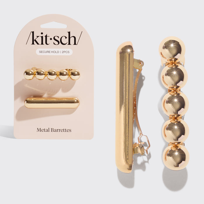 Barrettes en métal doré