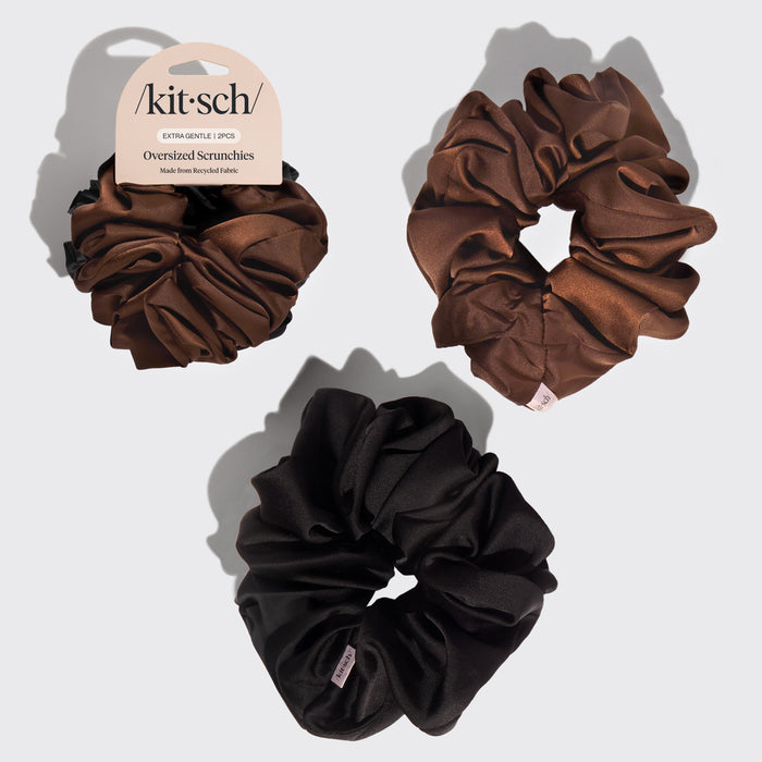 Chouchous oversize noir et chocolat