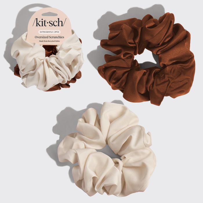Chouchous oversize crème et camel