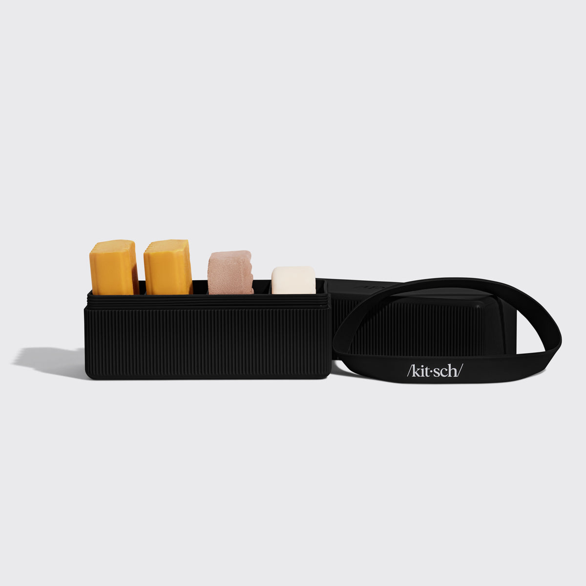 Black 4-Compartment Travel Case included in the FREE Travel Kit, front view