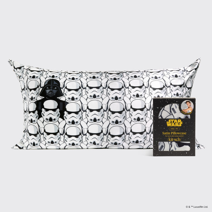 Star Wars™ & Kitsch Taie d'oreiller en satin Darth Vader & Stormtroopers - King