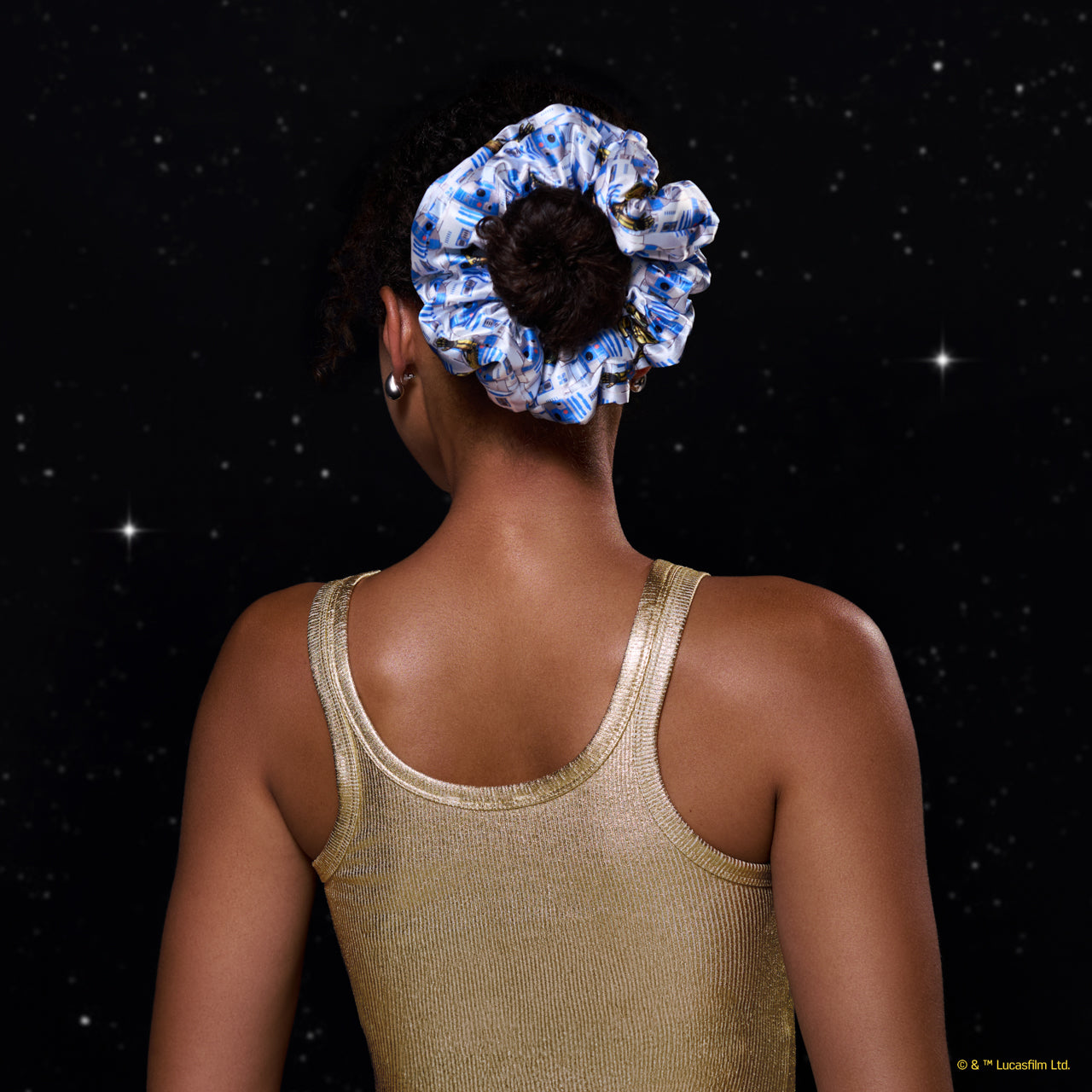 Star Wars™ & Kitsch Pillow Scrunchies® en Satin - R2-D2 & Stormtroopers