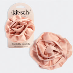 Flache Satin-Rosetten-Haarklammer (Cloud Clip) in Terracotta – Medium