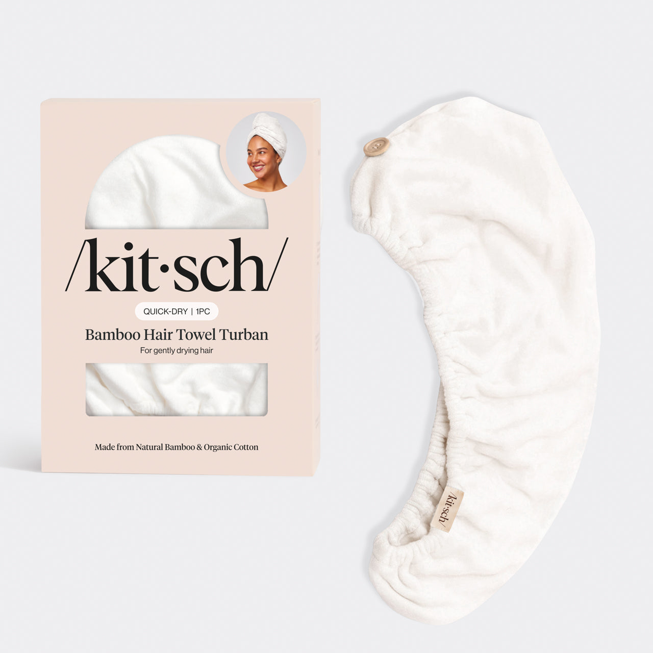 Umweltfreundliches Haarhandtuch - Weiß