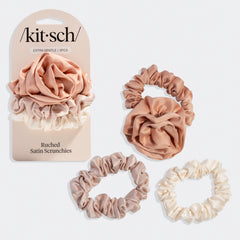 Elastici Scrunchies in Raso Increspato con Rosetta (Terracotta)
