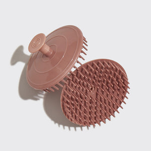 Terracotta Scalp Exfoliator — product shot showing soft silicone bristles for gentle scalp massage