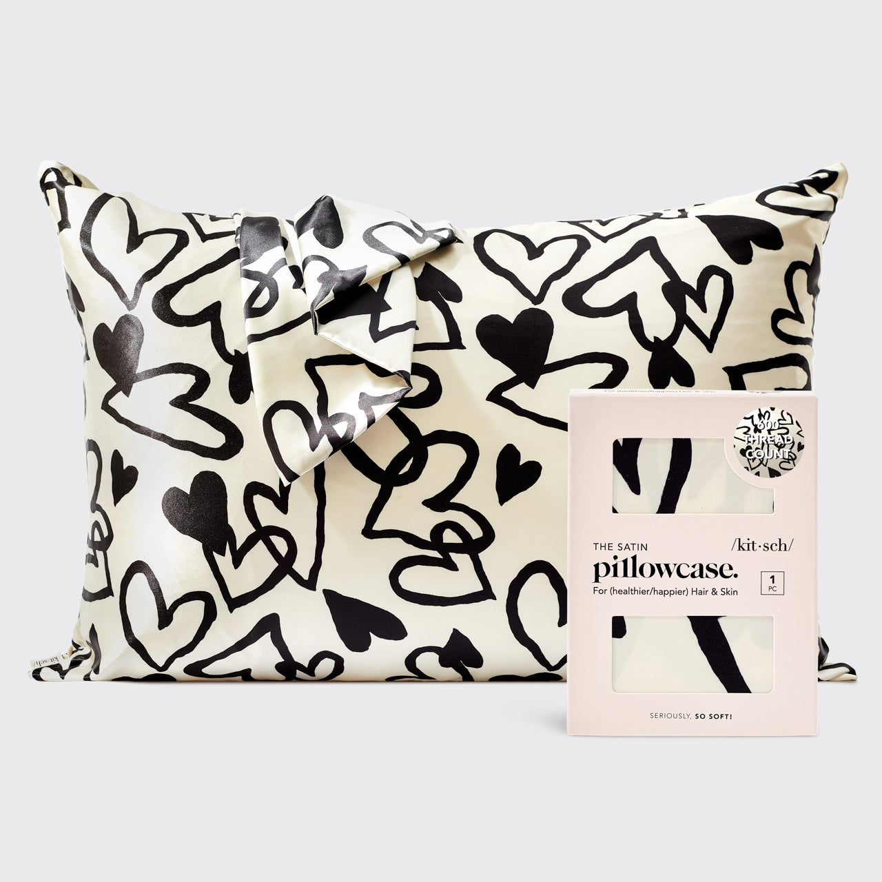 Funda de almohada de satén - Corazón