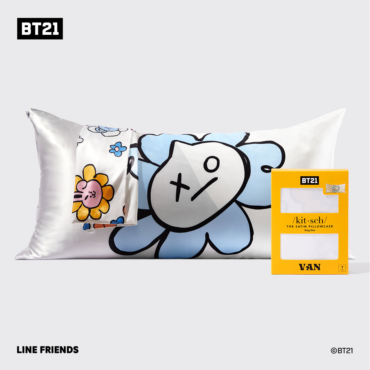 BT21 x Kitsch Kopfkissenbezug VAN -  King