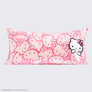 Kitsch x Hello Kitty Satin Pillowcase in Pink Hello Kitty Faces - King