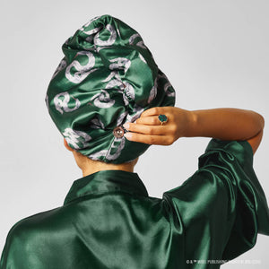 Kitsch x Harry Potter Satin Wrapped Hair Towel in Slytherin