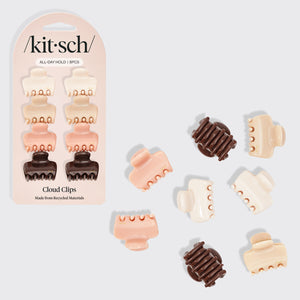 Mini pince à nuages en plastique recyclé, set de 8 pièces - bois de rose