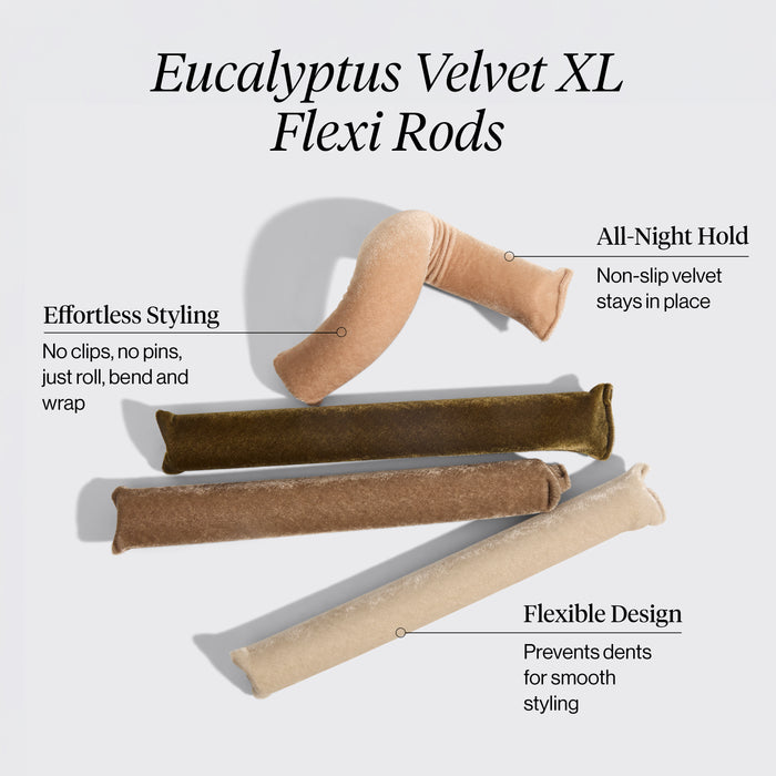 Samt XL flexible Lockenwickler 4er Set - Eukalyptus