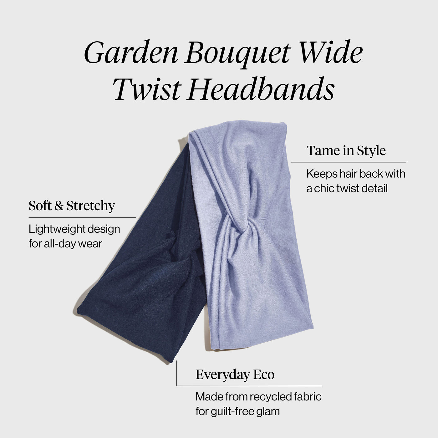Fasce per capelli a torsione larga - set da 2 pezzi | Bouquet da giardino