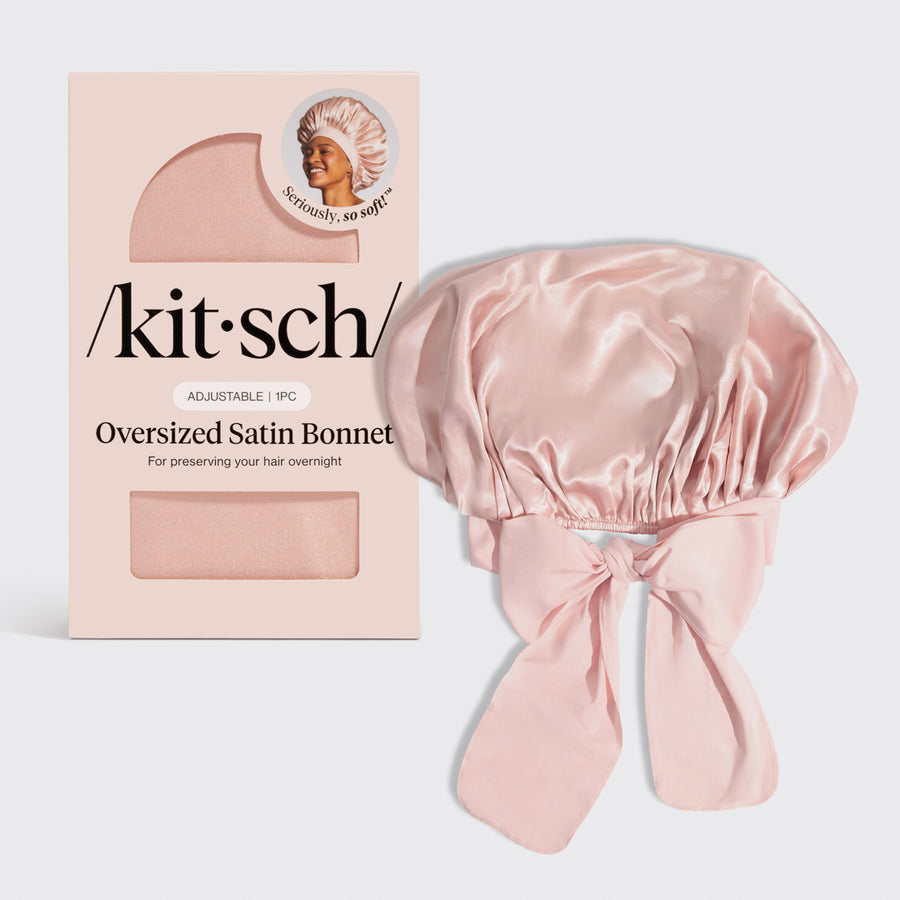 Übergroße Satin-Haube - Blush