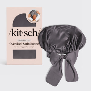 Gorro ajustable de satén extragrande - Gris marengo