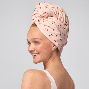 Asciugamano per capelli XL - Stampa ciliegia