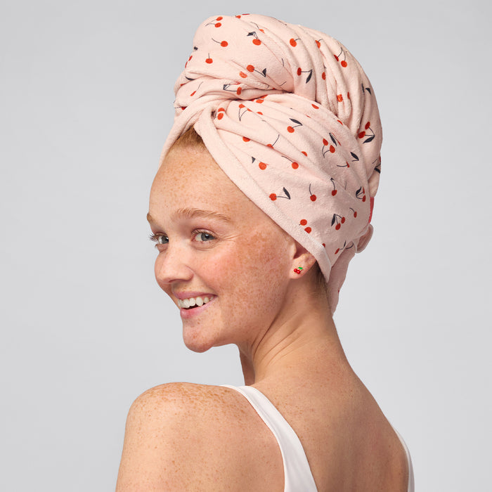 Asciugamano per capelli XL - Stampa ciliegia