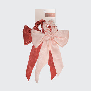 Satin Scarf Scrunchies - Blush/Mauve